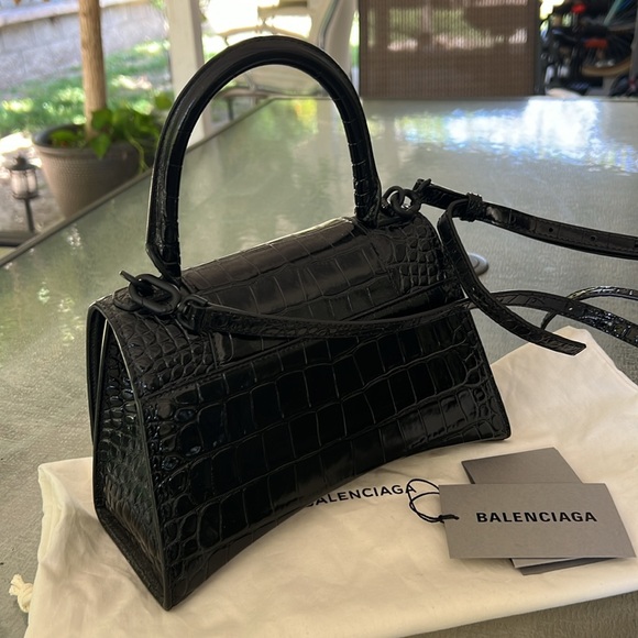 Balenciaga Hourglass XS Croc Embossed Handbag - Picture 11 of 13
